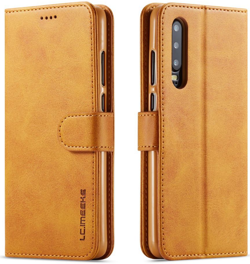 Huawei P30 Stand Portemonnee Bookcase Hoesje Bruin afbeelding 2