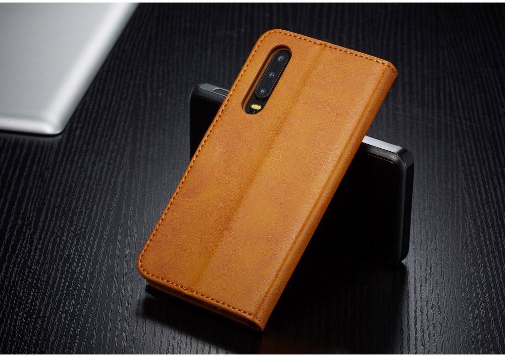 Huawei P30 Stand Portemonnee Bookcase Hoesje Bruin afbeelding 6