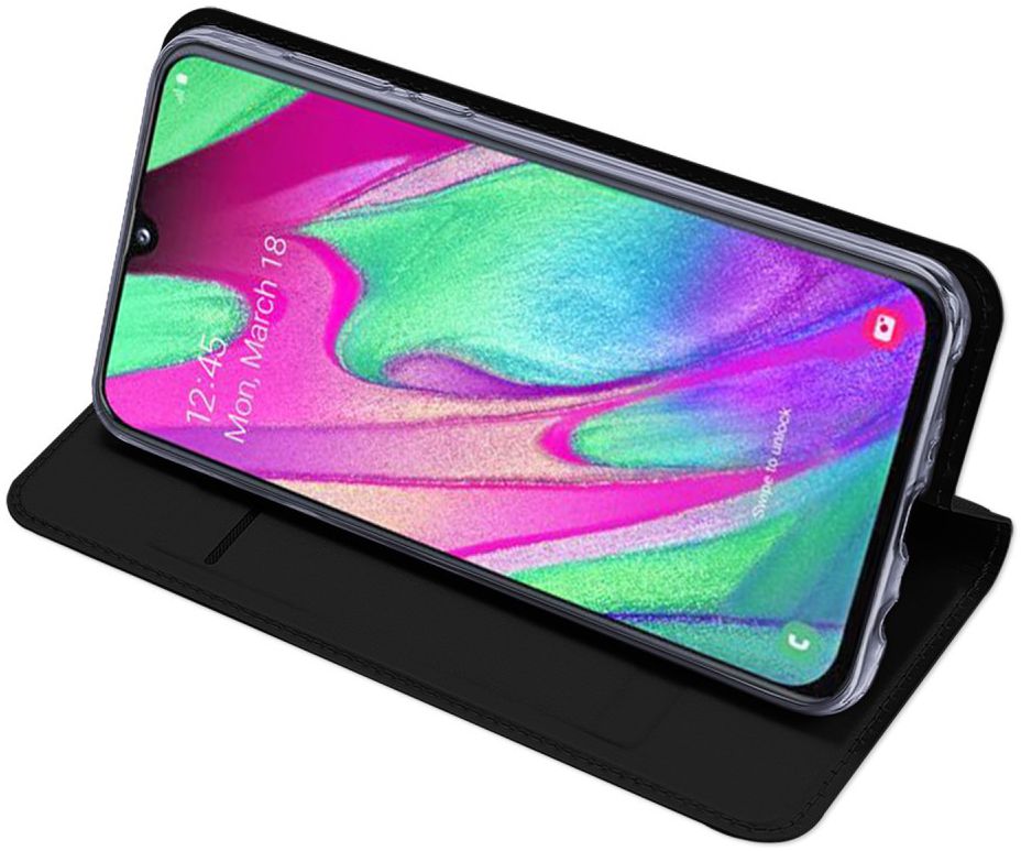 Dux Ducis Samsung Galaxy A40 Bookcase Hoesje Zwart afbeelding 4