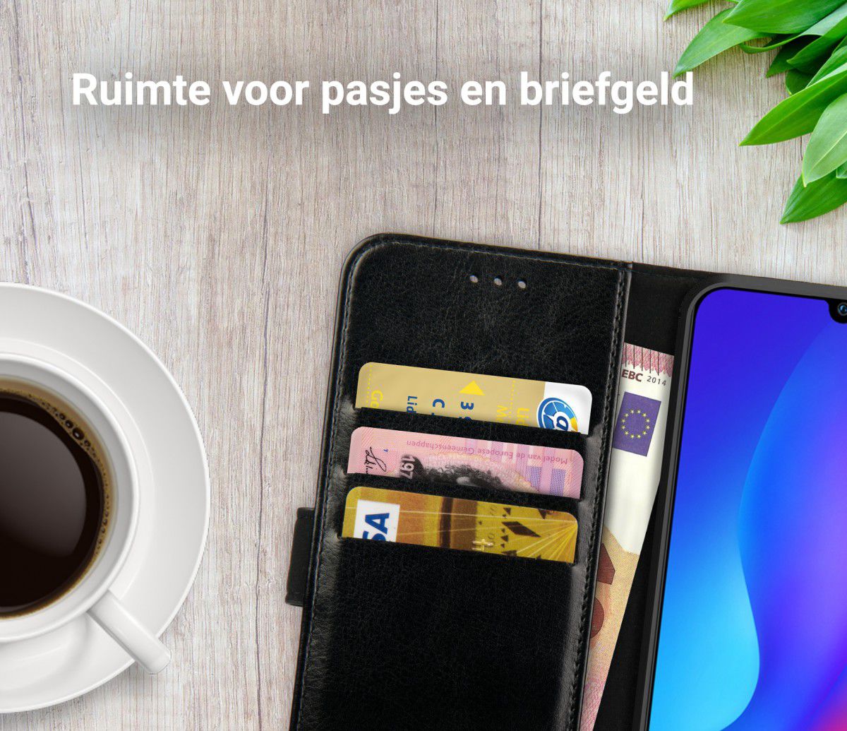 Rosso Element Huawei P Smart Plus (2019) Hoesje Book Cover Zwart afbeelding 9