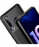Huawei P Smart Plus (2019) Siliconen Carbon Hoesje Zwart
