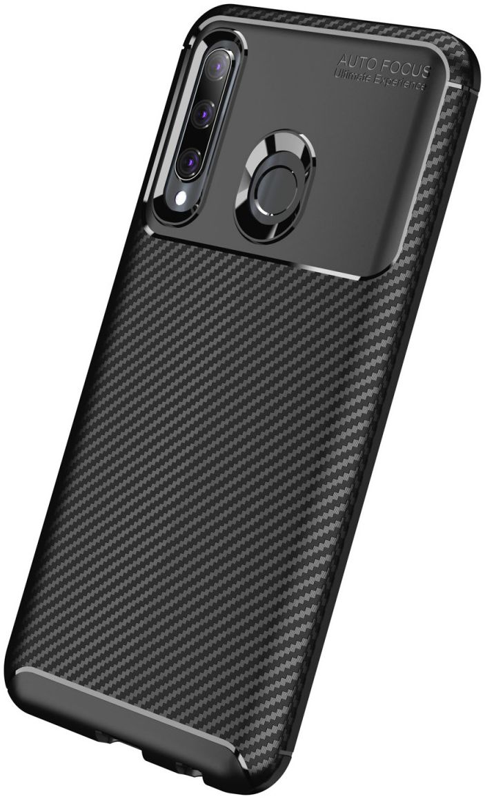 Huawei P Smart Plus (2019) Siliconen Carbon Hoesje Zwart afbeelding 8