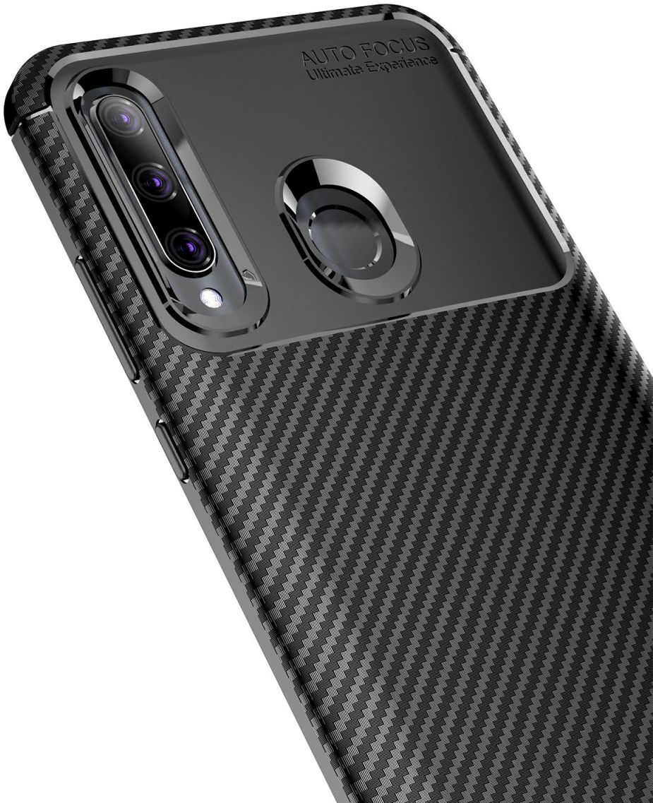 Huawei P Smart Plus (2019) Siliconen Carbon Hoesje Zwart afbeelding 7