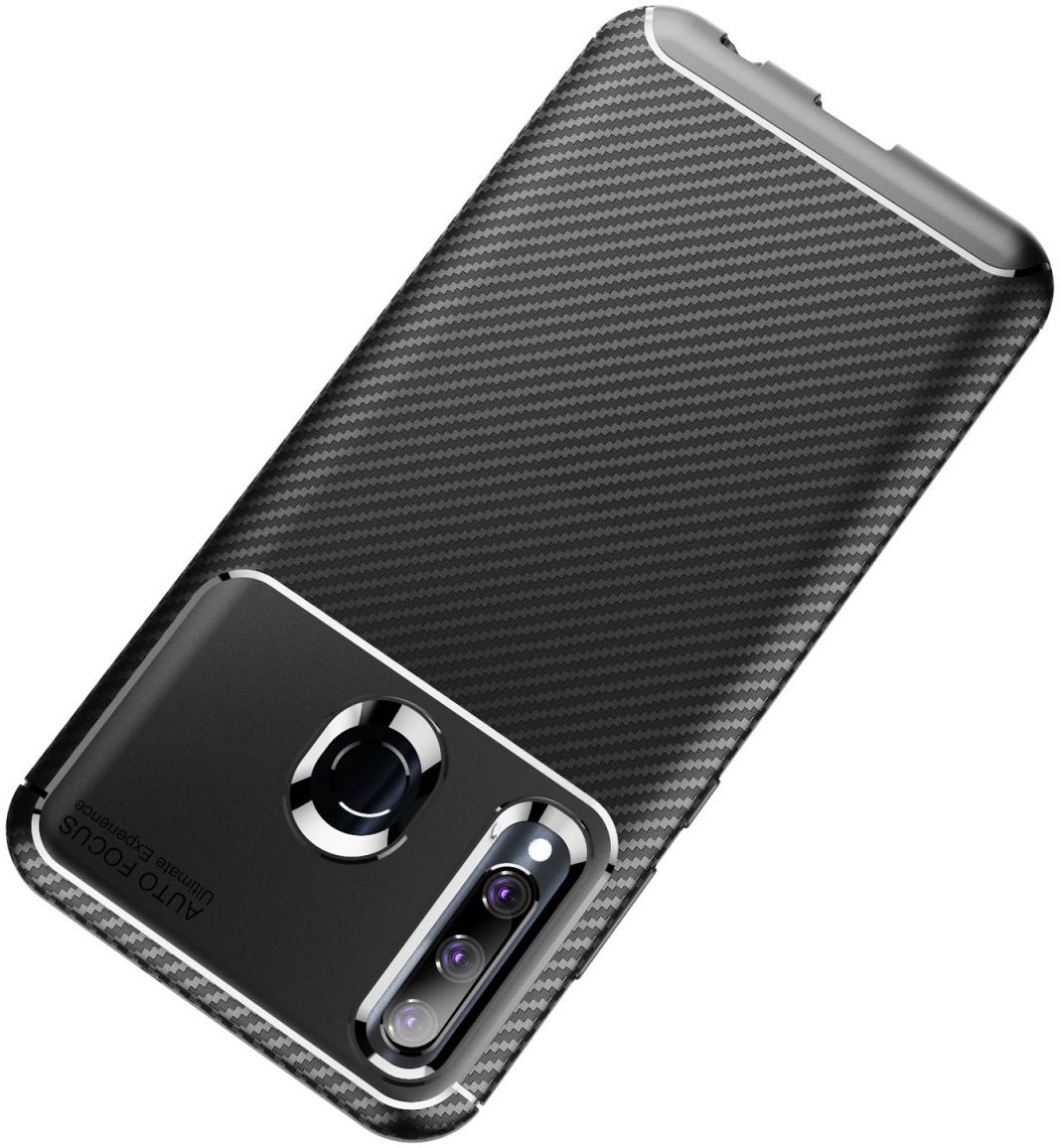 Huawei P Smart Plus (2019) Siliconen Carbon Hoesje Zwart afbeelding 10