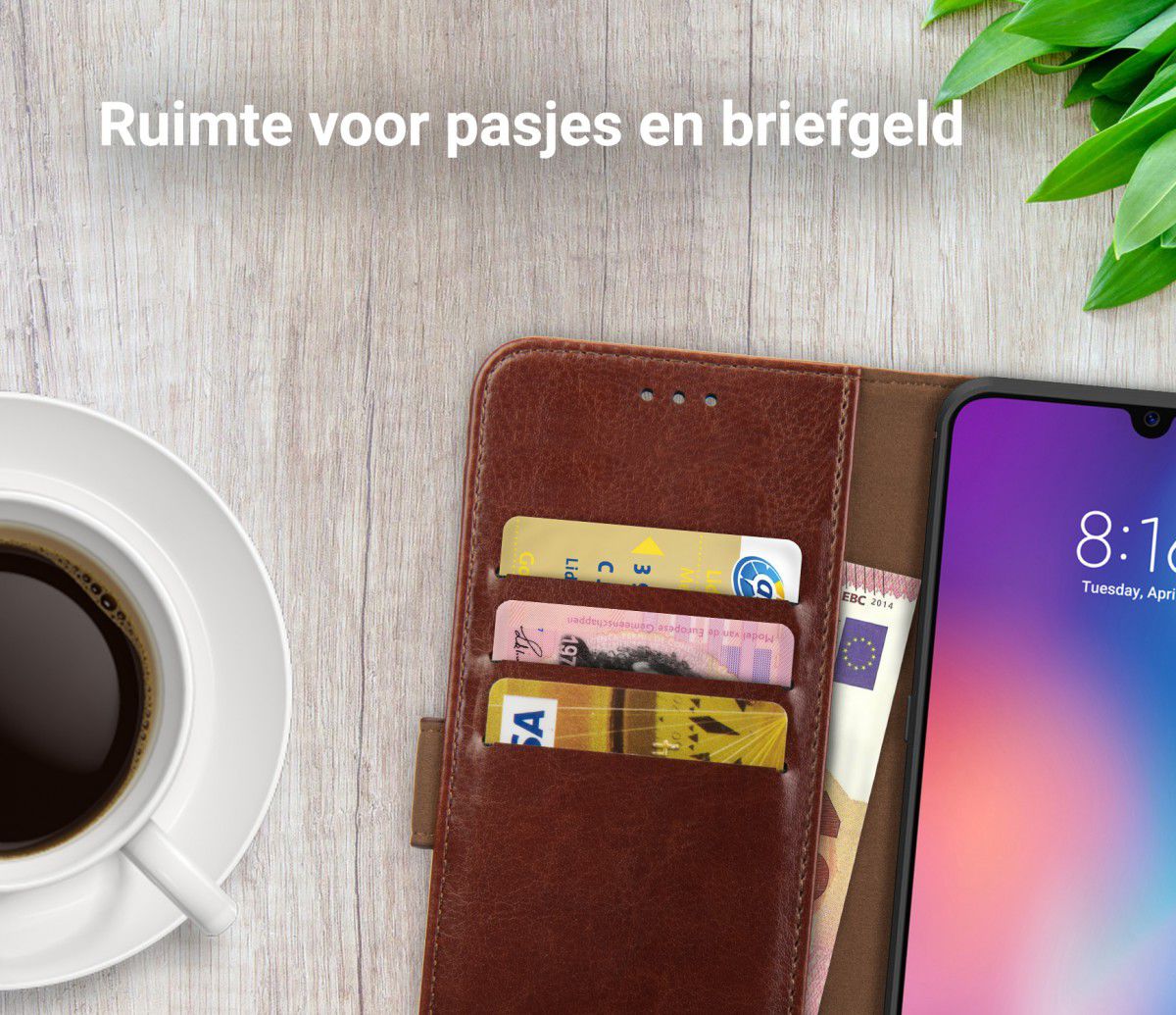 Rosso Element Xiaomi Mi 9 Hoesje Book Cover Bruin afbeelding 9