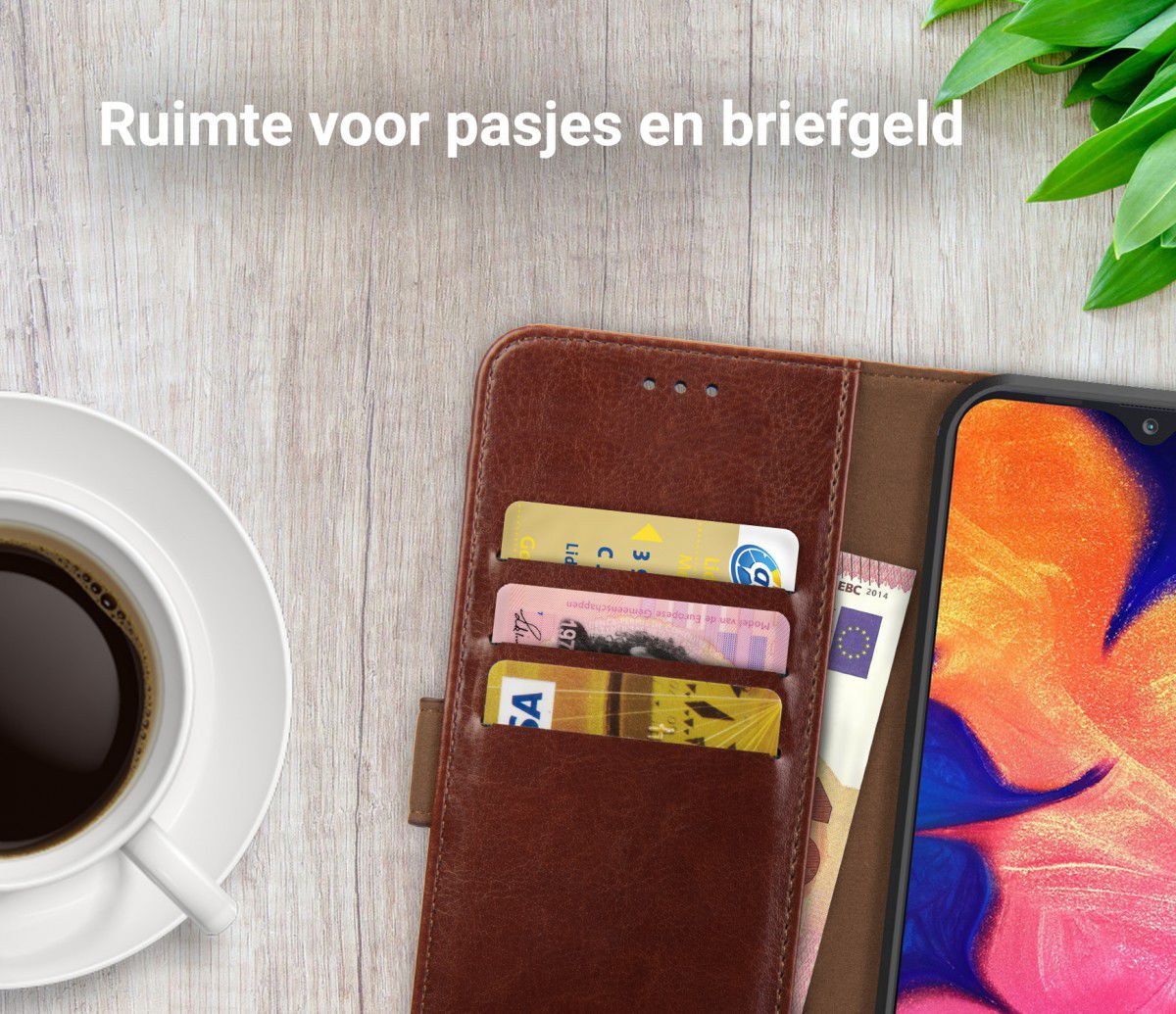 Rosso Element Samsung Galaxy A10 Hoesje Book Cover Bruin afbeelding 9