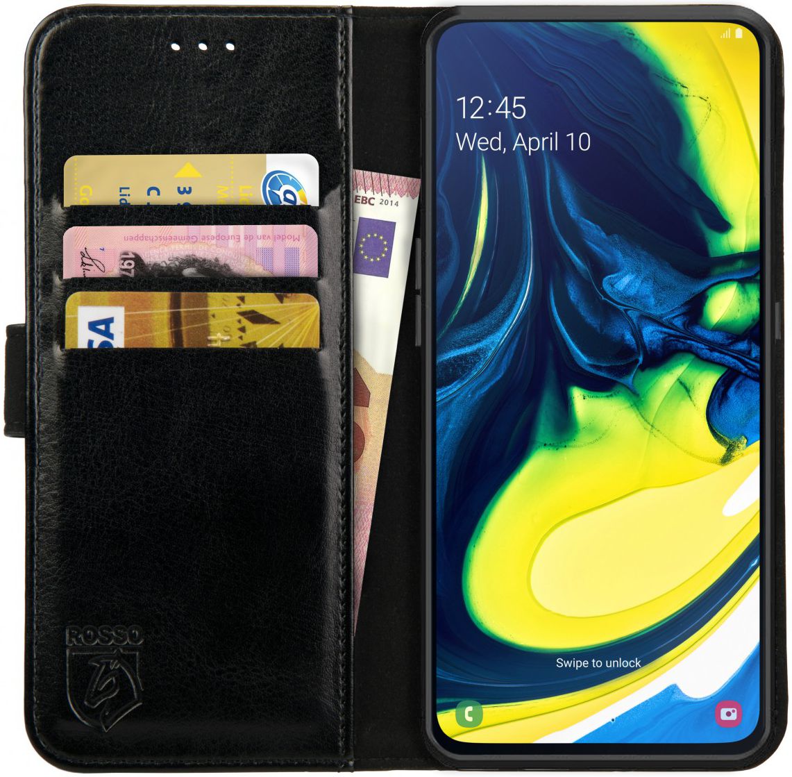 Rosso Element Samsung Galaxy A80 Hoesje Book Cover Zwart afbeelding 1