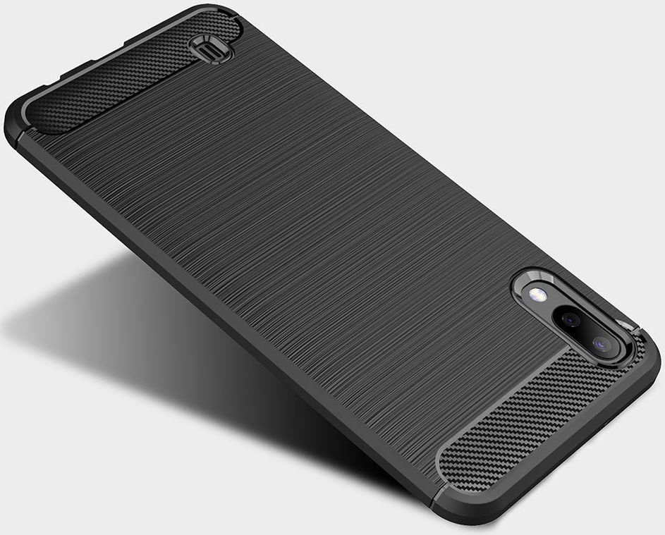 Samsung Galaxy A10 Geborsteld TPU Hoesje Zwart afbeelding 4
