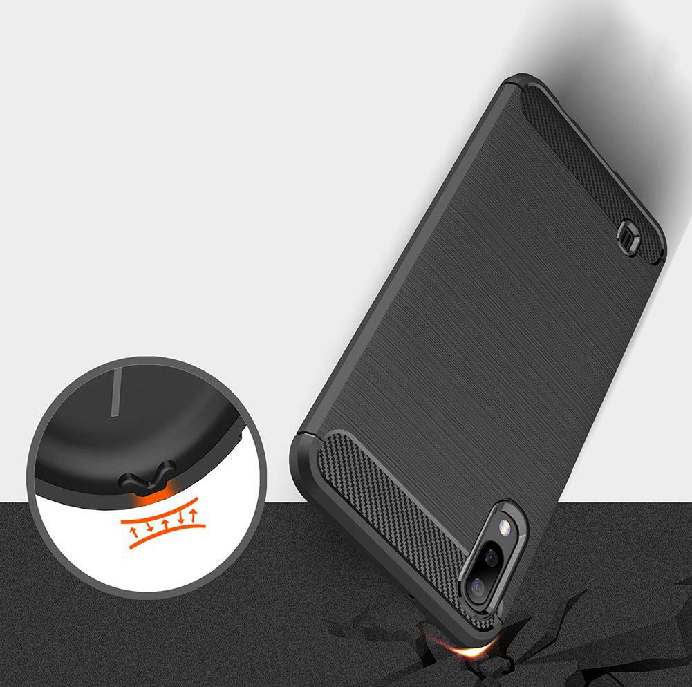 Samsung Galaxy A10 Geborsteld TPU Hoesje Zwart afbeelding 6