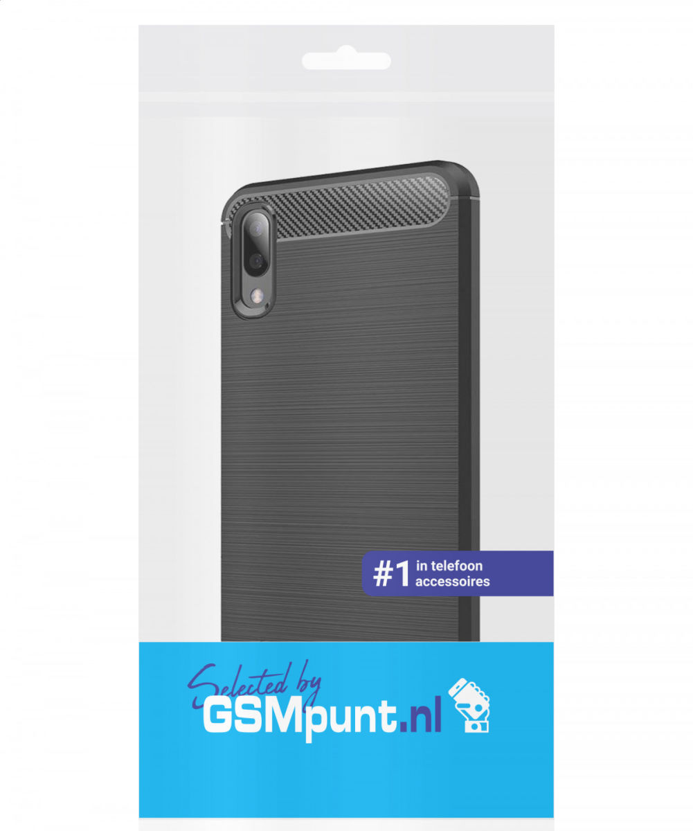 Samsung Galaxy A10 Geborsteld TPU Hoesje Zwart afbeelding 2