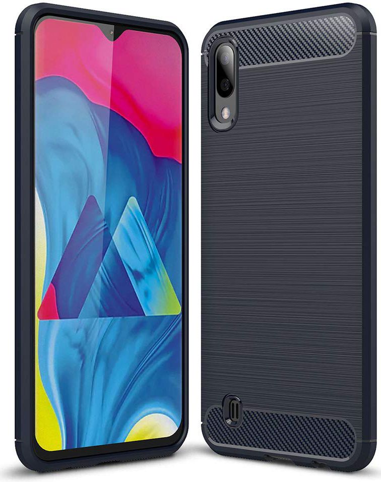 Samsung Galaxy A10 Geborsteld TPU Hoesje Blauw afbeelding 1