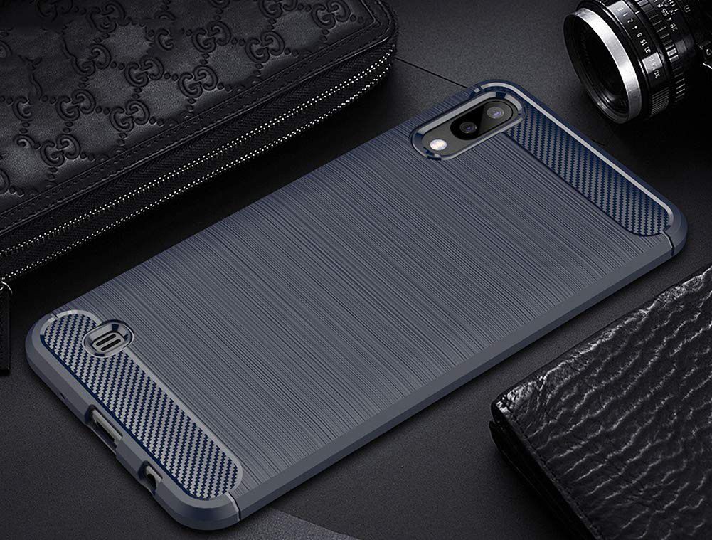 Samsung Galaxy A10 Geborsteld TPU Hoesje Blauw afbeelding 2
