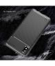 Samsung Galaxy A10 Siliconen Carbon Hoesje Zwart