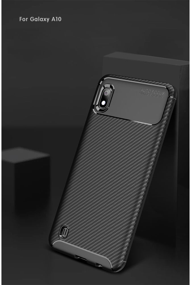 Samsung Galaxy A10 Siliconen Carbon Hoesje Zwart afbeelding 11