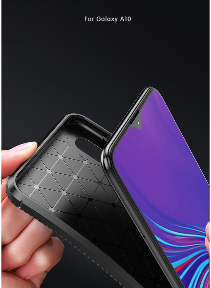 Samsung Galaxy A10 Siliconen Carbon Hoesje Zwart afbeelding 17