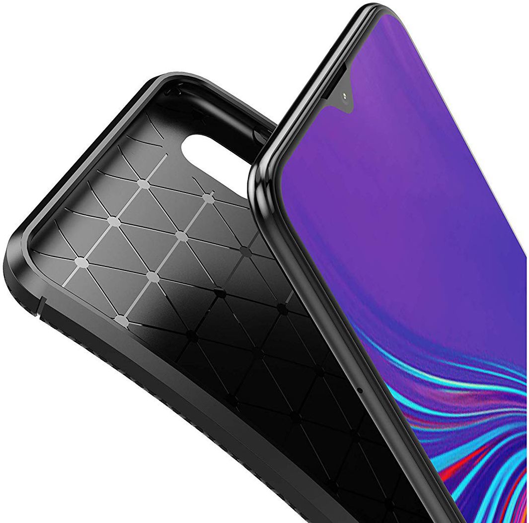Samsung Galaxy A10 Siliconen Carbon Hoesje Zwart afbeelding 4