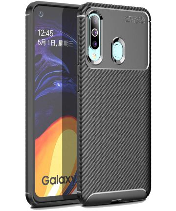 Samsung Galaxy A80 Siliconen Carbon Hoesje Zwart Hoesjes