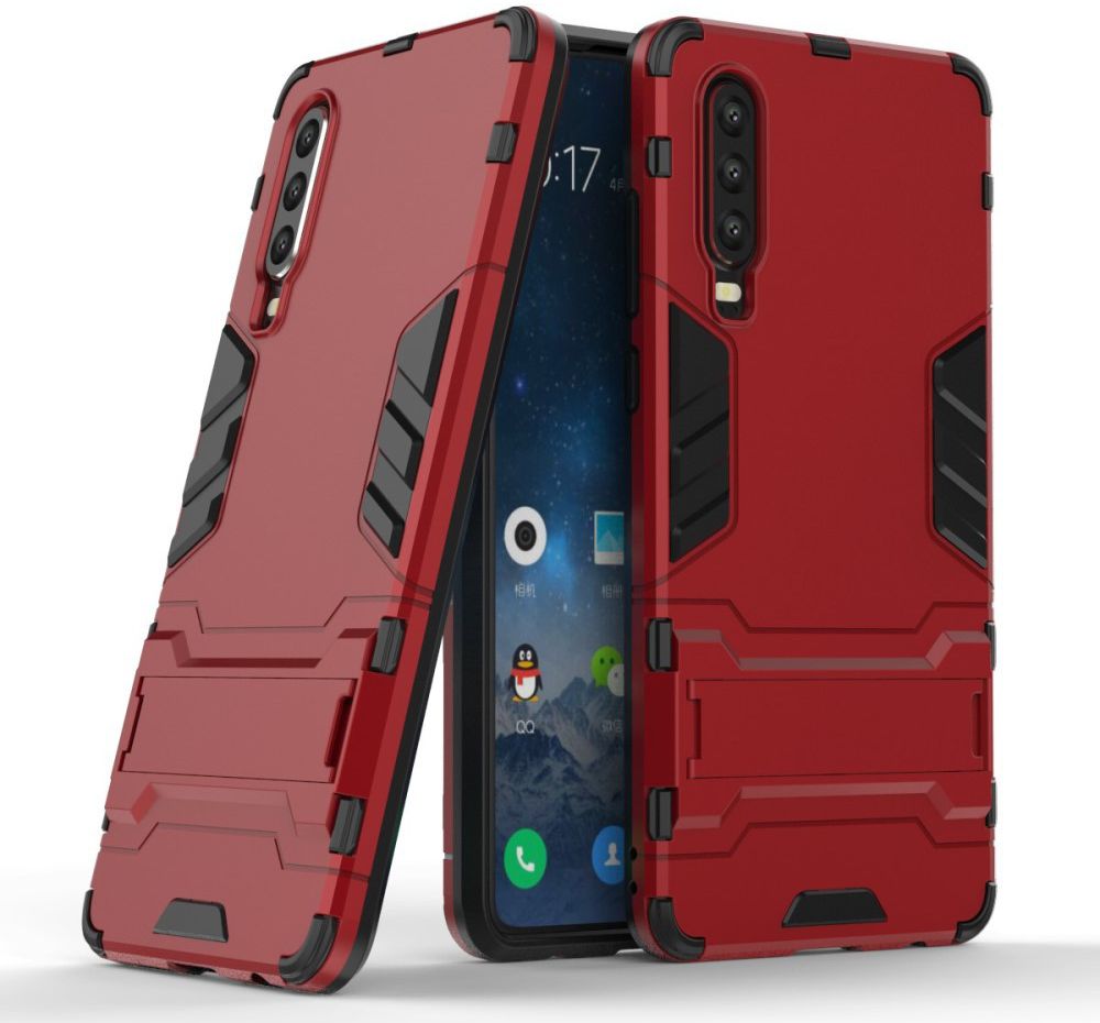 Huawei P30 Hybride Kickstand Hoesje Rood afbeelding 2