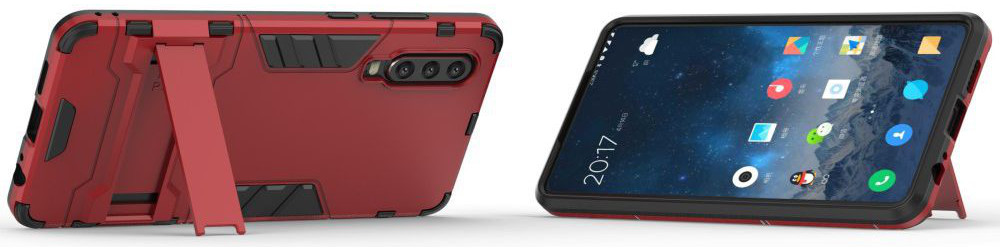 Huawei P30 Hybride Kickstand Hoesje Rood afbeelding 5