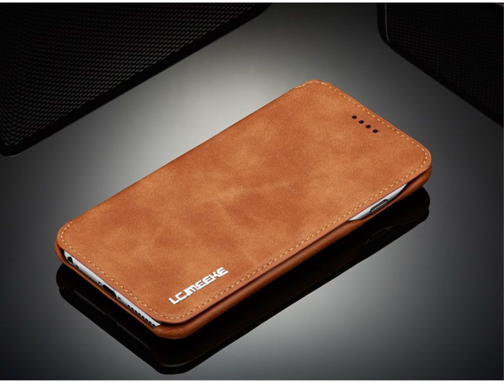 Apple iPhone 6S Plus Retro Style Book Case Kaarthouder Hoesje Bruin afbeelding 15