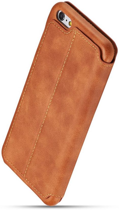 Apple iPhone 6S Plus Retro Style Book Case Kaarthouder Hoesje Bruin afbeelding 5