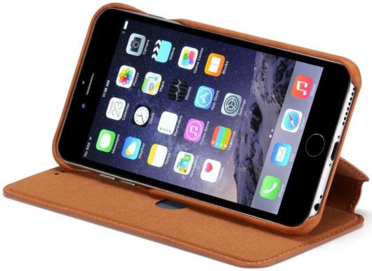 Apple iPhone 6S Plus Retro Style Book Case Kaarthouder Hoesje Bruin afbeelding 12