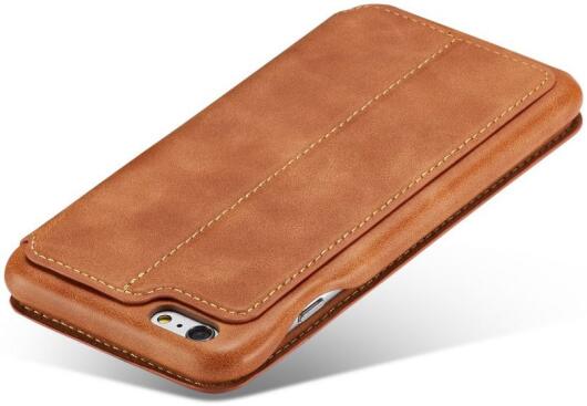Apple iPhone 6S Plus Retro Style Book Case Kaarthouder Hoesje Bruin afbeelding 13