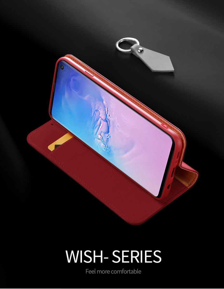 Dux Ducis Luxe Book Case Samsung Galaxy S10 Hoesje Echt Leer Rood afbeelding 4