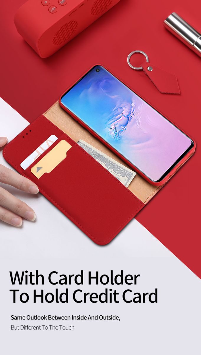 Dux Ducis Luxe Book Case Samsung Galaxy S10 Hoesje Echt Leer Rood afbeelding 7