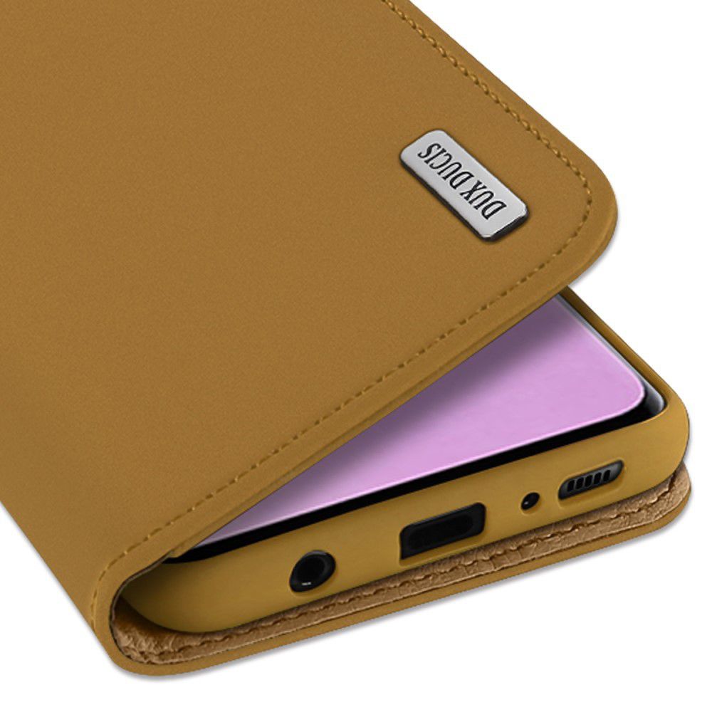 Dux Ducis Luxe Book Case Samsung Galaxy S10 Hoesje Echt Leer Khaki afbeelding 6