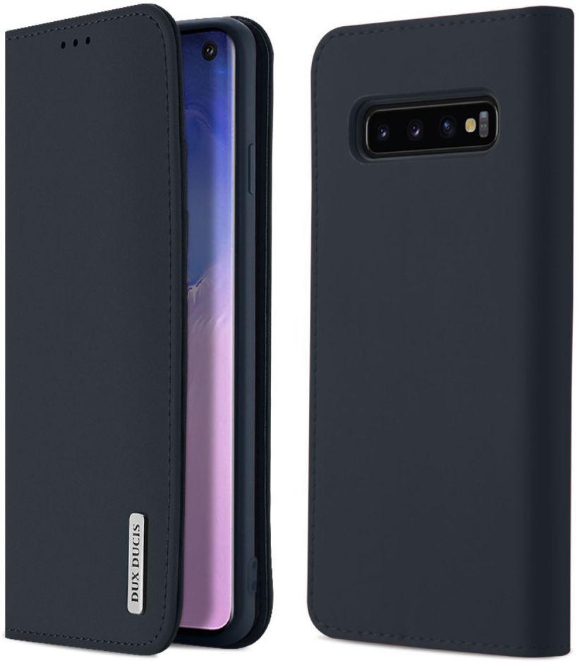 Dux Ducis Luxe Book Case Samsung Galaxy S10 Hoesje Echt Leer Blauw afbeelding 1