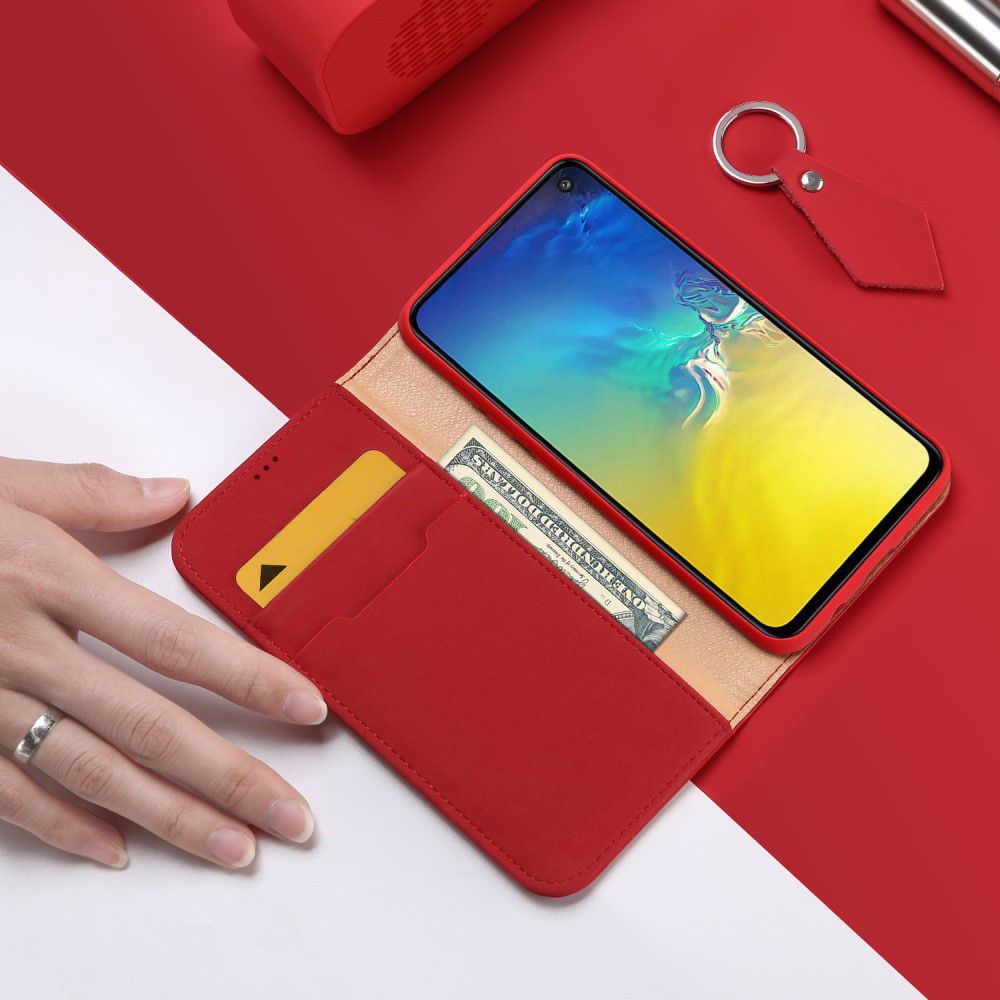 Dux Ducis Luxe Book Case Samsung Galaxy S10E Hoesje Echt Leer Rood afbeelding 2