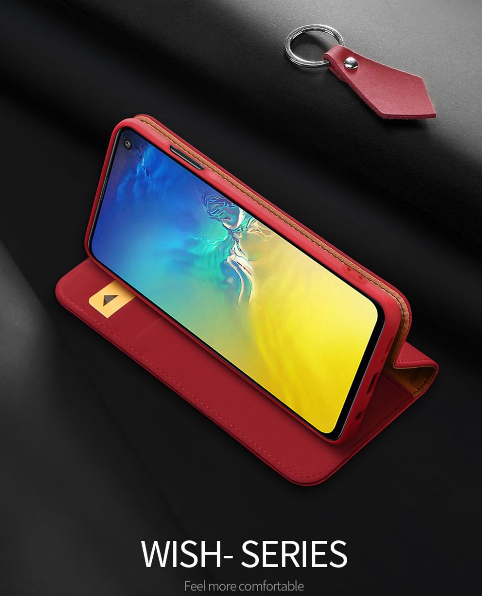 Dux Ducis Luxe Book Case Samsung Galaxy S10E Hoesje Echt Leer Rood afbeelding 4