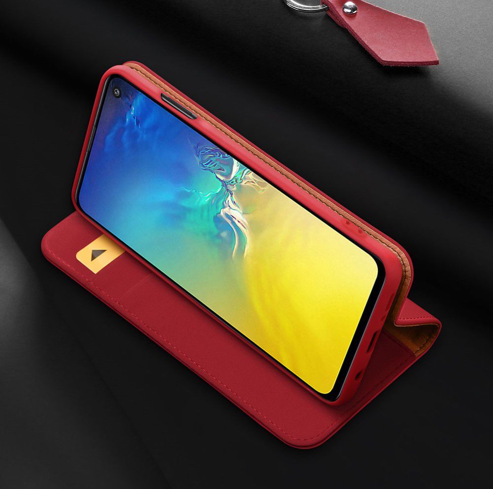 Dux Ducis Luxe Book Case Samsung Galaxy S10E Hoesje Echt Leer Rood afbeelding 9