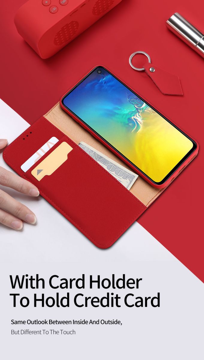 Dux Ducis Luxe Book Case Samsung Galaxy S10E Hoesje Echt Leer Rood afbeelding 10