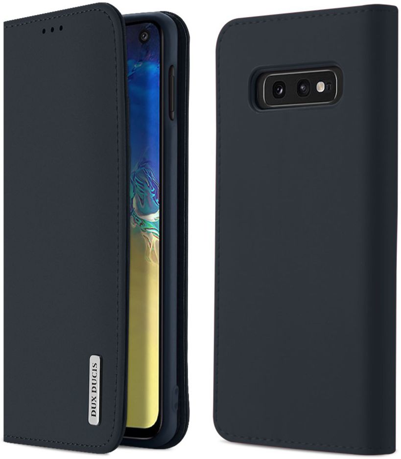 Dux Ducis Luxe Book Case Samsung Galaxy S10E Hoesje Echt Leer Blauw afbeelding 1