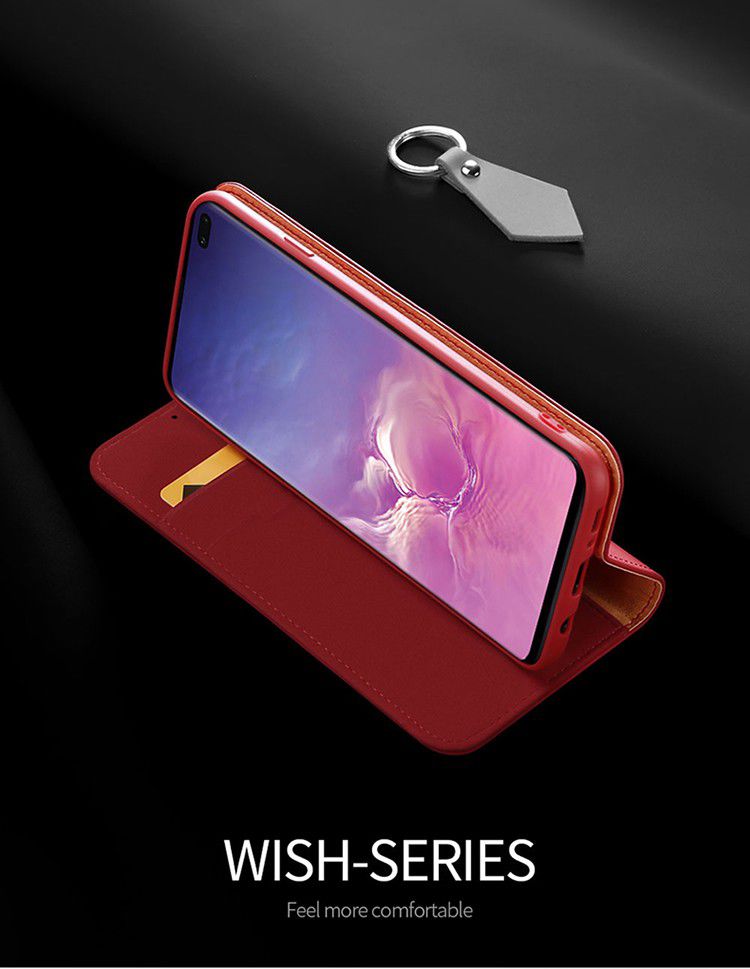 Dux Ducis Luxe Bookcase Samsung Galaxy S10 Plus Hoesje Echt Leer Rood afbeelding 9