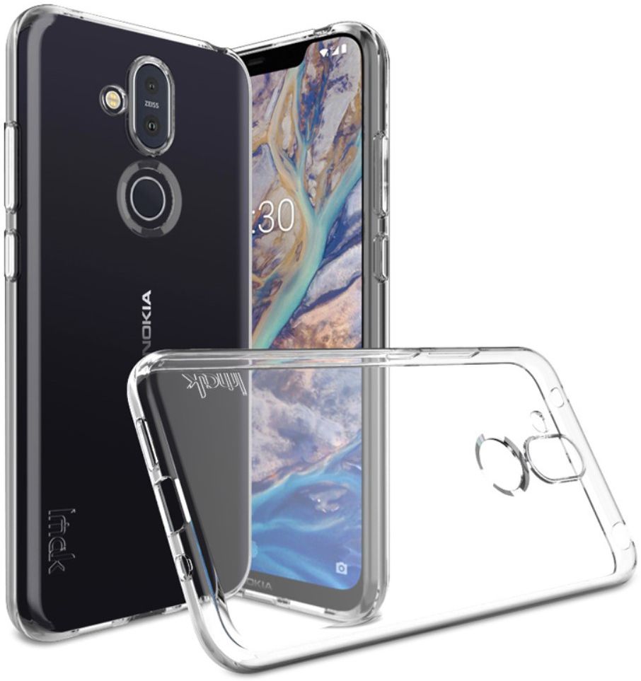 IMAK UX-5 Series Nokia 8.1 Hoesje Flexibel en Dun TPU Transparant afbeelding 2
