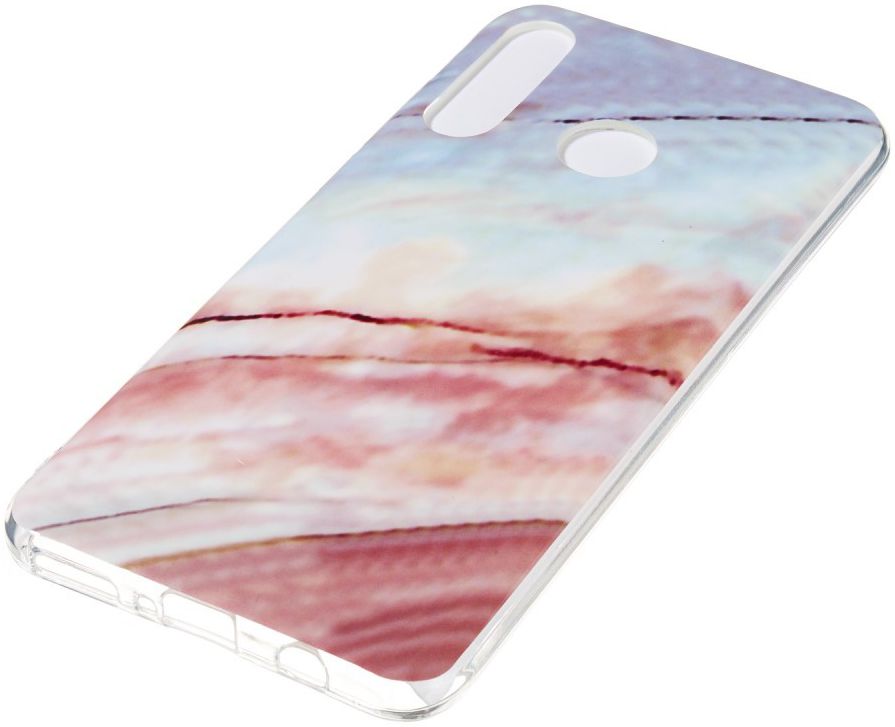 Huawei P30 Lite TPU Hoesje met Marmer Opdruk Roze afbeelding 3