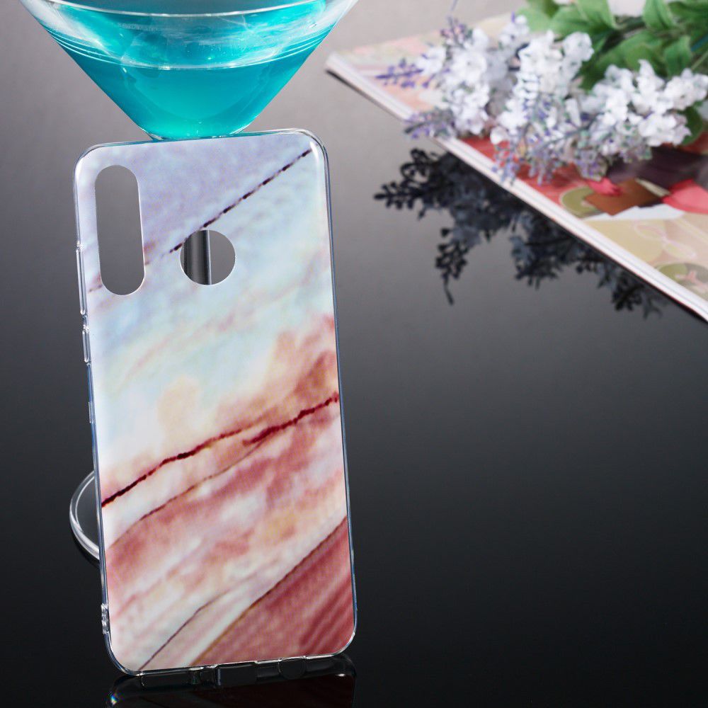 Huawei P30 Lite TPU Hoesje met Marmer Opdruk Roze afbeelding 4