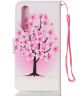 Huawei P30 Portemonnee Print Hoesje Pink Flower