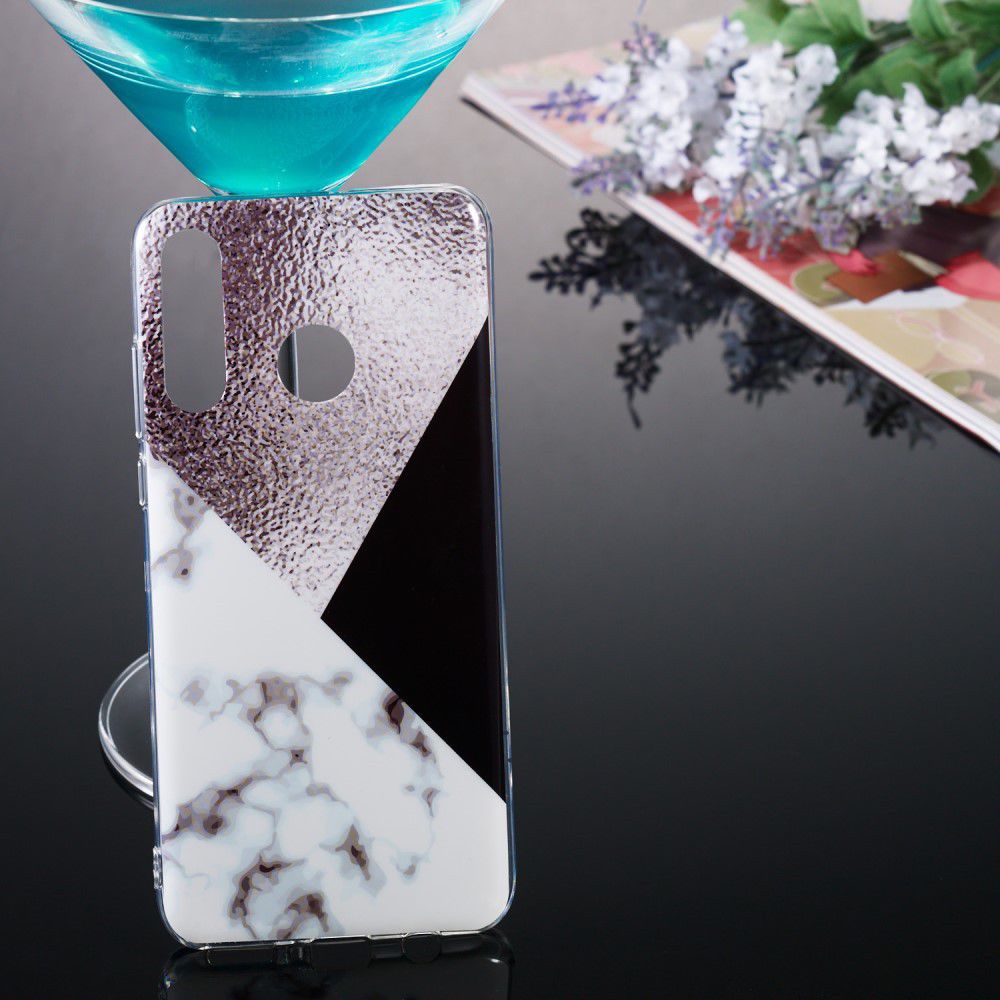 Huawei P30 Lite TPU Hoesje met Marmer Opdruk Bruin afbeelding 4