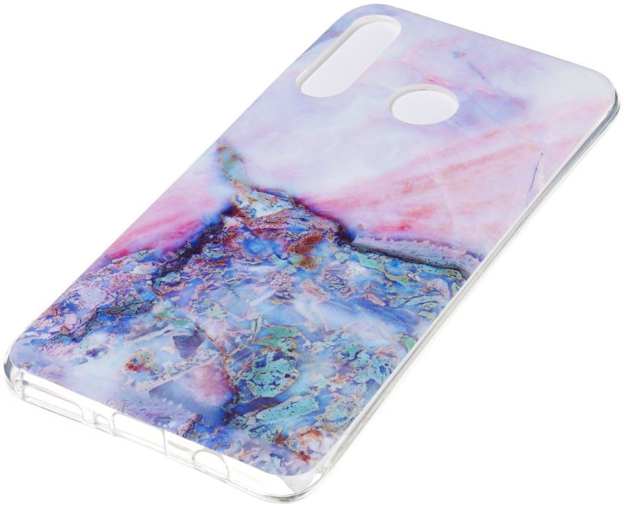 Huawei P30 Lite TPU Hoesje met Marmer Opdruk Blauw afbeelding 3