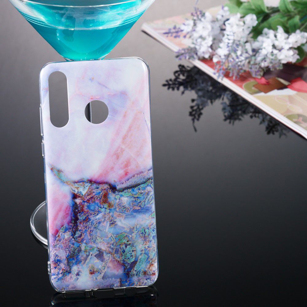 Huawei P30 Lite TPU Hoesje met Marmer Opdruk Blauw afbeelding 4