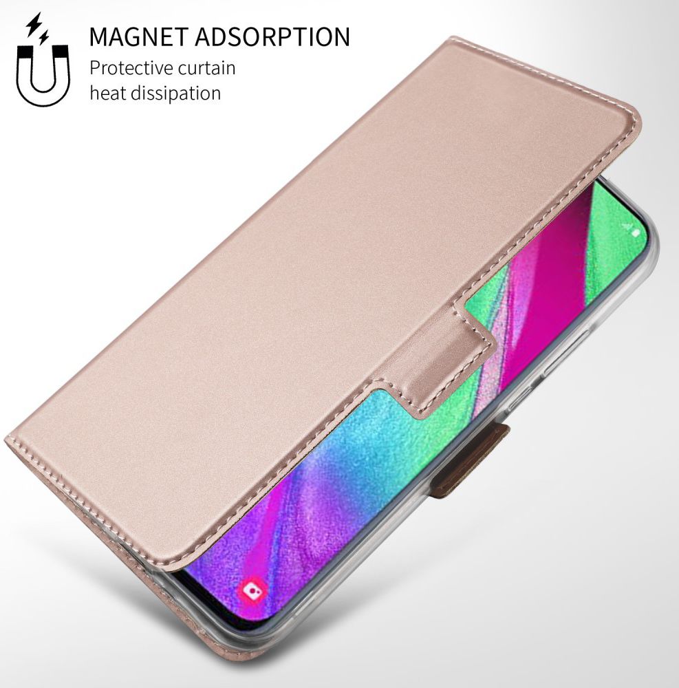 Samsung Galaxy A40 Premium Hoesje met Kaarthouder Roze Goud afbeelding 3
