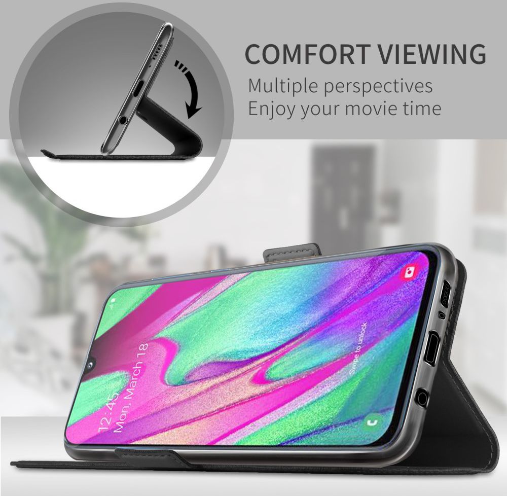 Samsung Galaxy A40 Premium Hoesje met Kaarthouder Zwart afbeelding 6