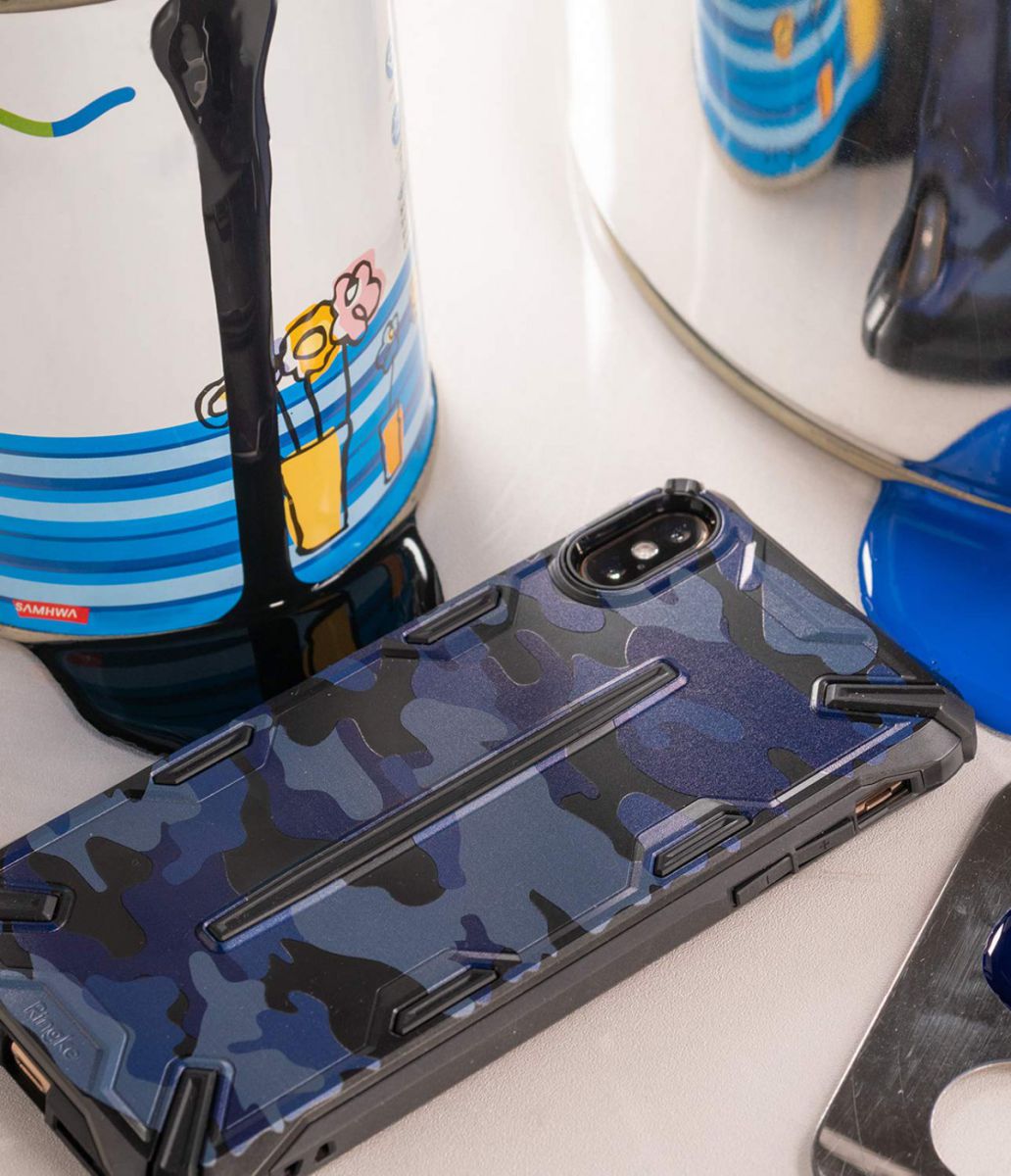 Ringke Dual X Apple iPhone XS Max Hoesje Camo Blauw afbeelding 5