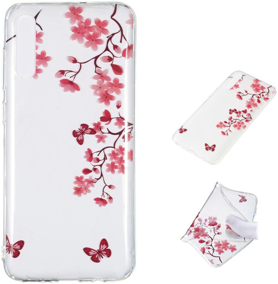 Samsung Galaxy A70 Transparant TPU Hoesje met Bloemen Print afbeelding 5