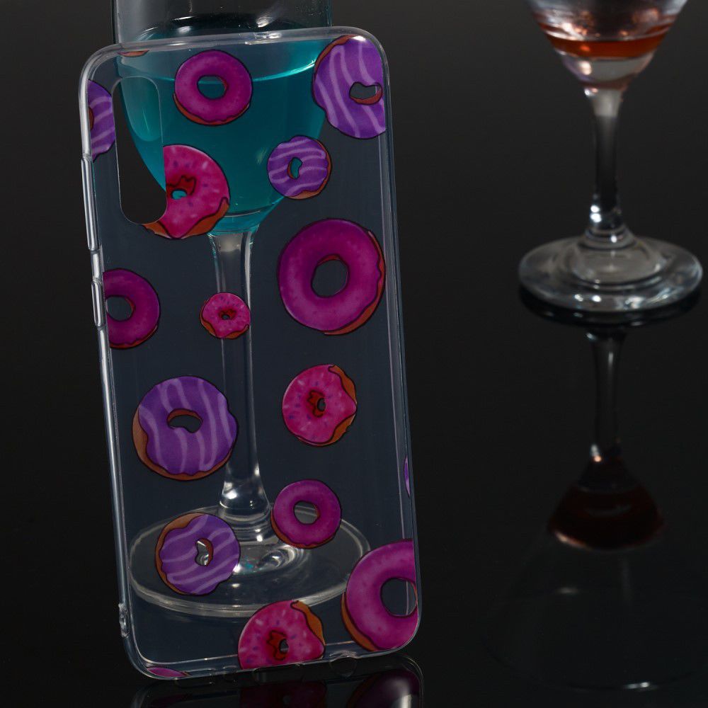 Samsung Galaxy A70 Transparant TPU Hoesje met Donut Print afbeelding 4