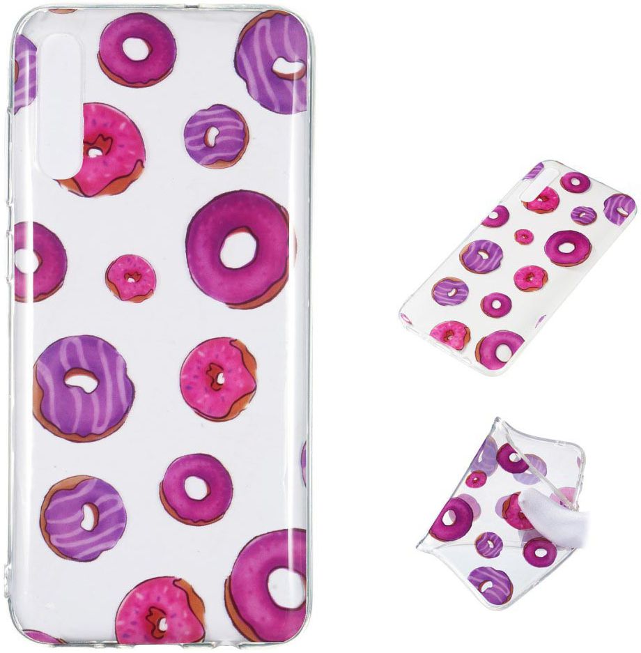 Samsung Galaxy A70 Transparant TPU Hoesje met Donut Print afbeelding 5